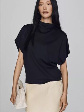 Anthropologie Mock-Neck Batwing Top